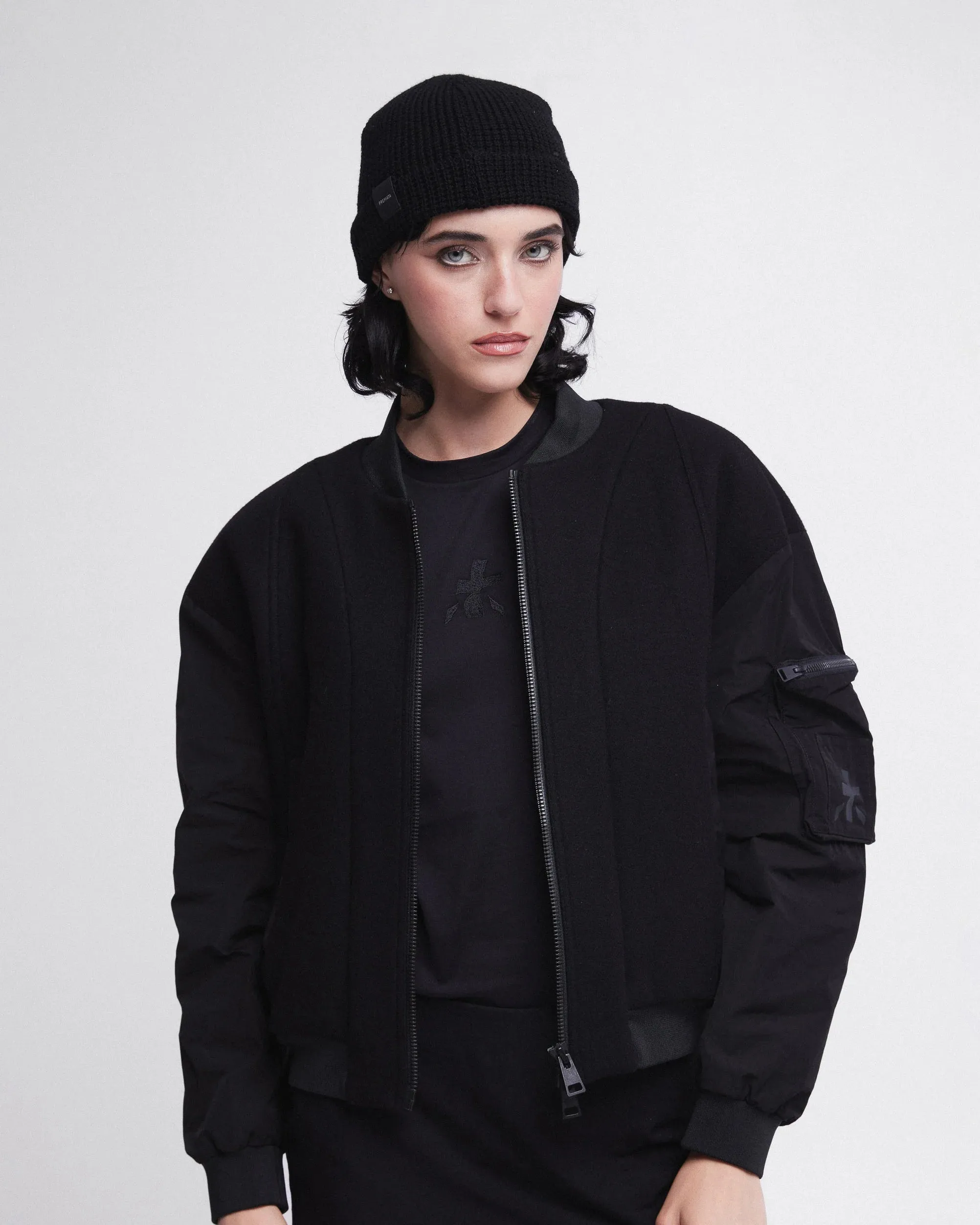 Wool and Nylon Blouson Black PR421100