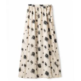 Wrap Print Skirt IN: Ivory Floral