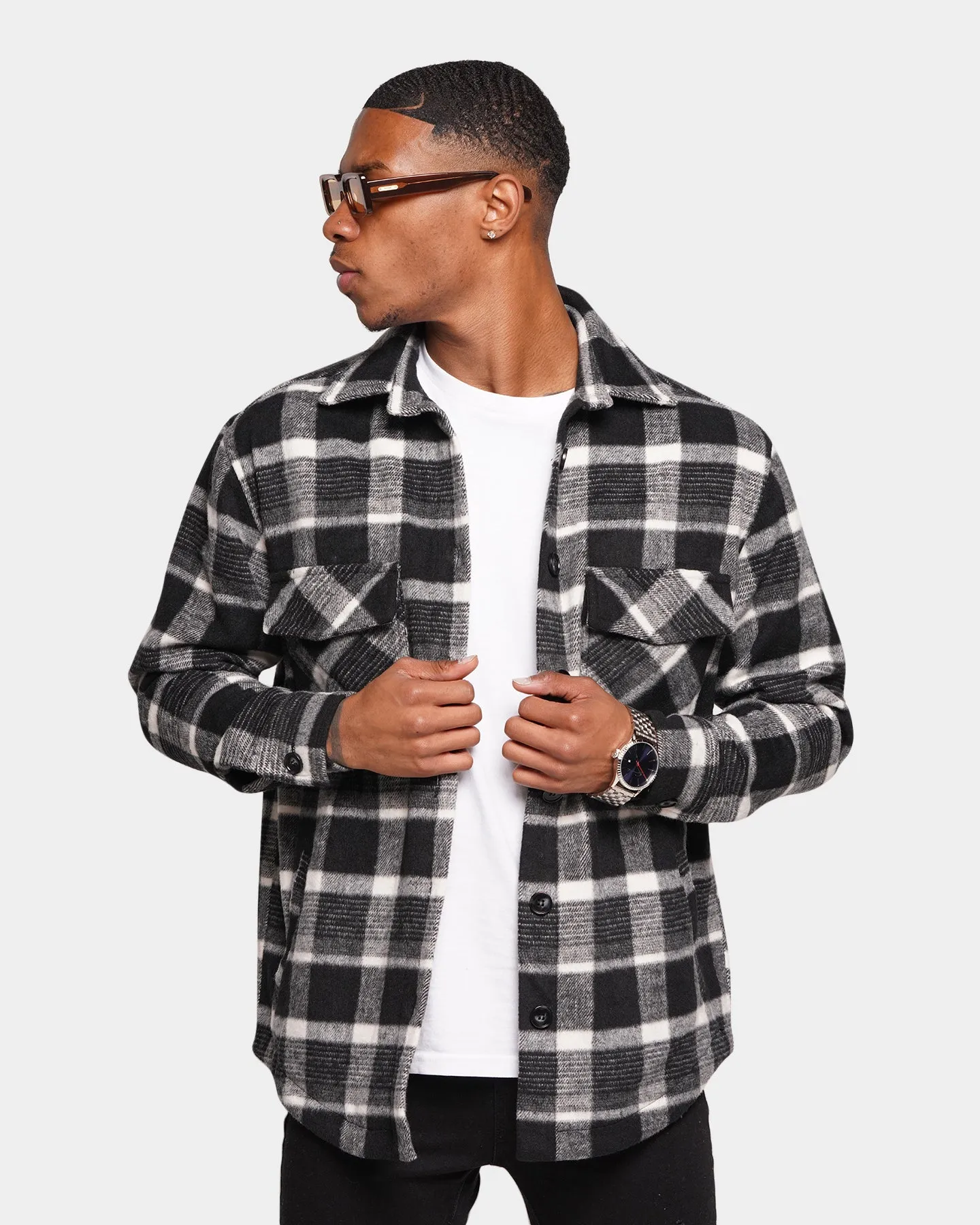 XXIII Zahid Flannel Shirt Black/White